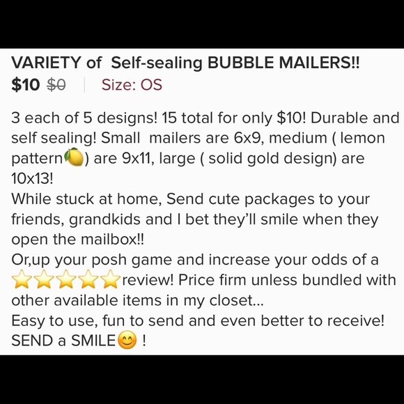 VARIETY of ADORABLE self sealing mailers15 for $10 - Picture 4 of 4